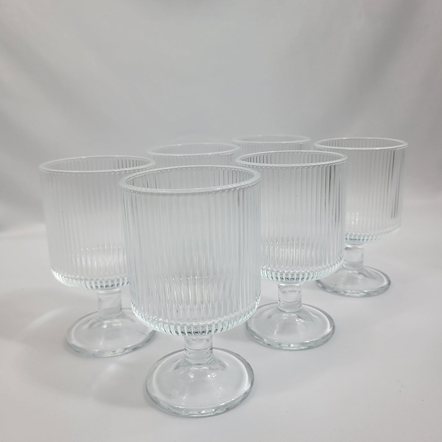 Set 6 Copas de Cristal Nervado Transparente