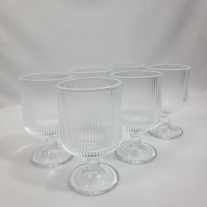 Set 6 Copas de Cristal Nervado Transparente
