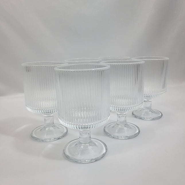 Set 6 Copas de Cristal Nervado Transparente