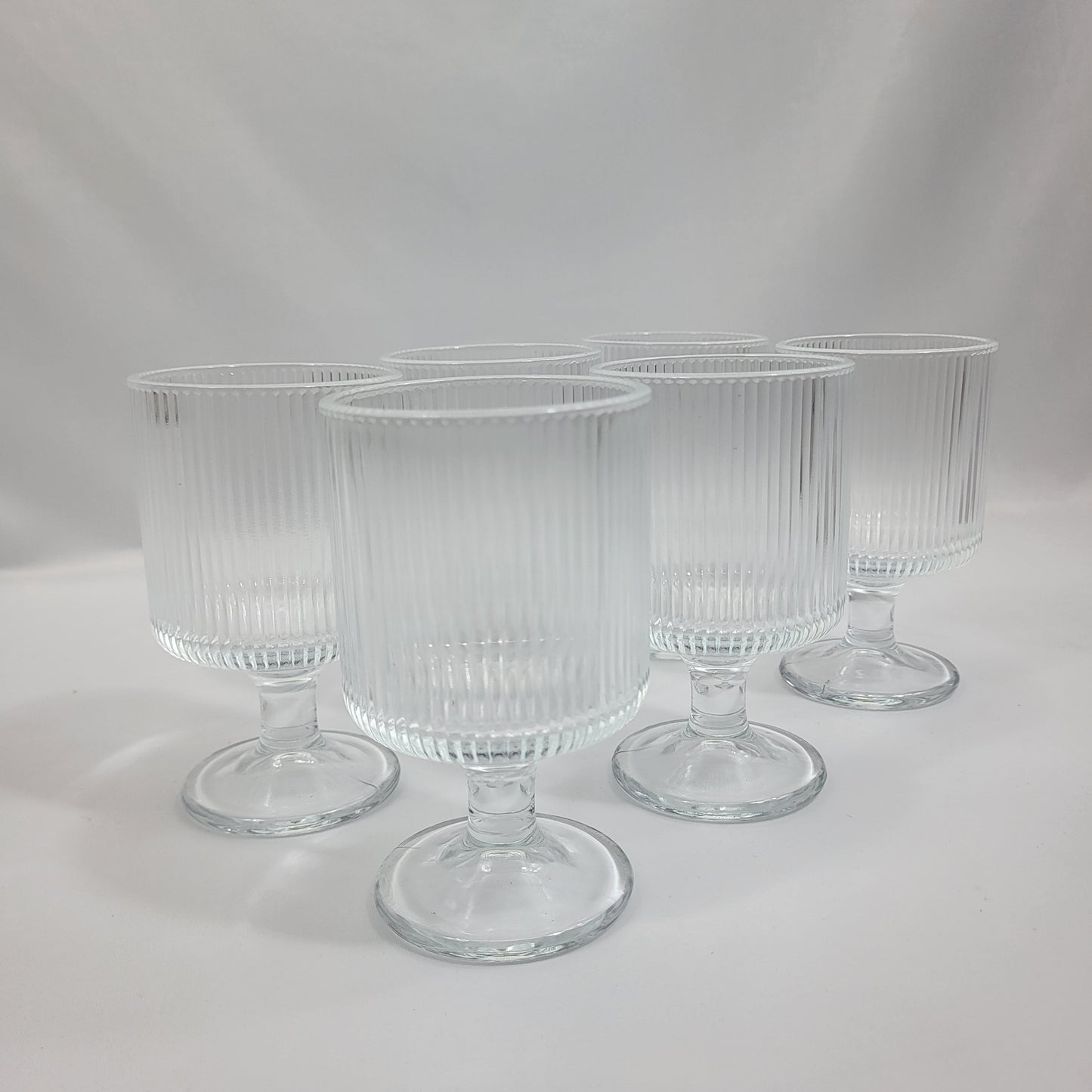 Set 6 Copas de Cristal Nervado Transparente