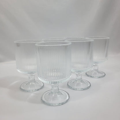 Set 6 Copas de Cristal Nervado Transparente