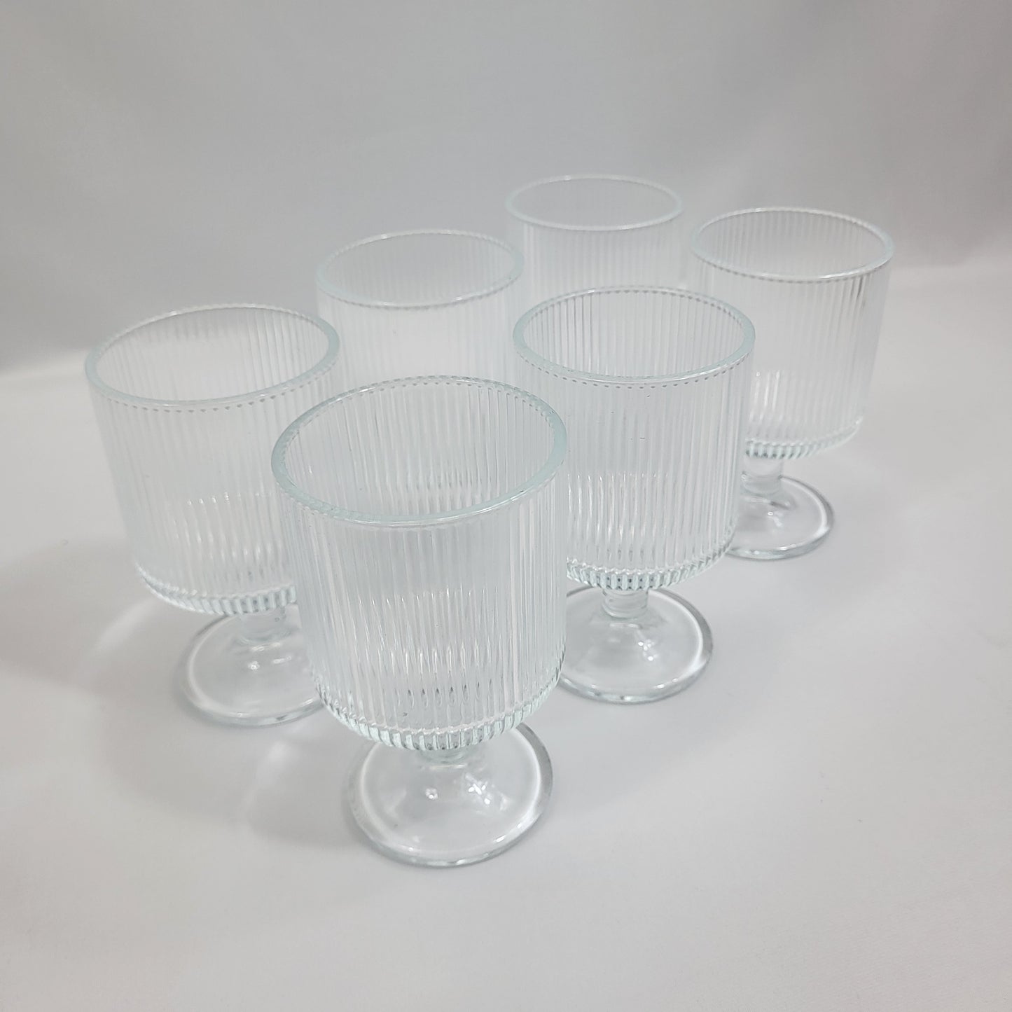 Set 6 Copas de Cristal Nervado Transparente