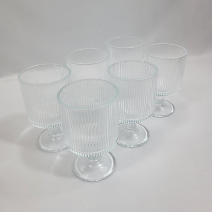 Set 6 Copas de Cristal Nervado Transparente