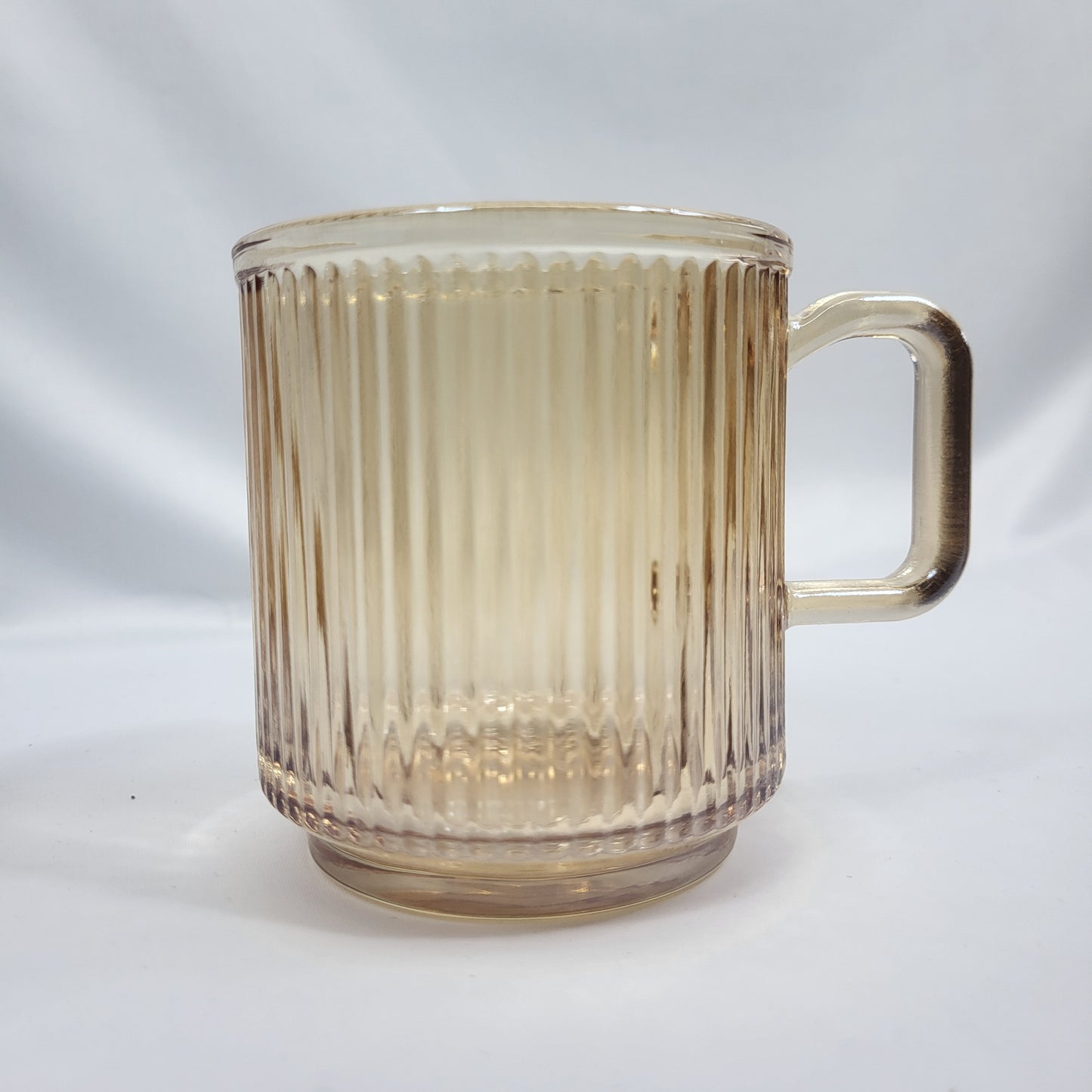 Set 6 Tazas de Cristal Nervado Dorado