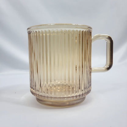 Set 6 Tazas de Cristal Nervado Dorado