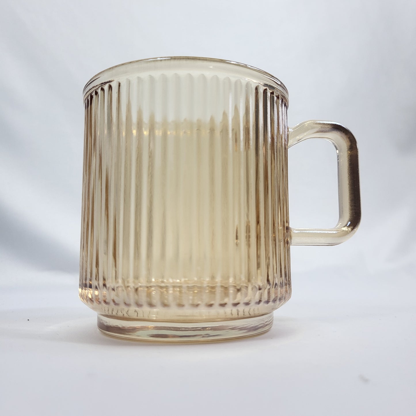Set 6 Tazas de Cristal Nervado Dorado