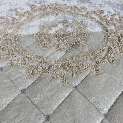 Conjunto de cama de luxo Marianna – colcha acolchoada com renda