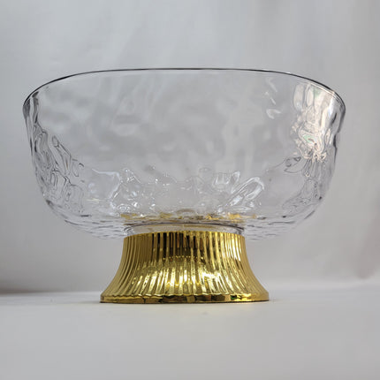 Taça de plástico transparente com rebordo dourado – efeito vidro