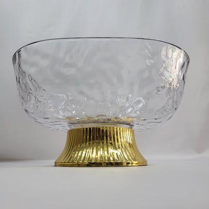 Taça de plástico transparente com rebordo dourado – efeito vidro