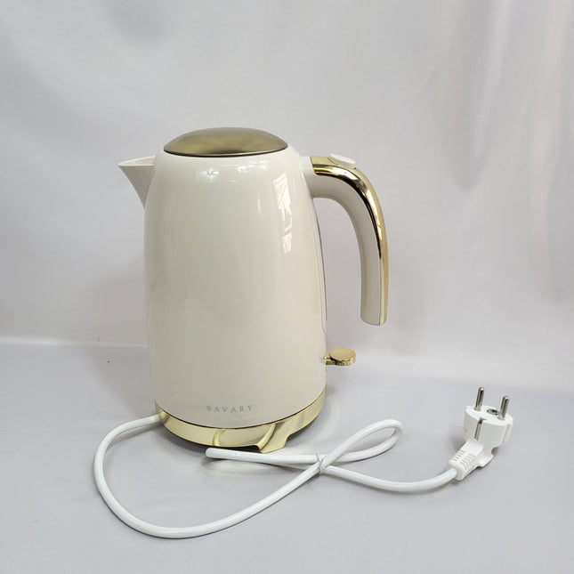 Hervidor Eléctrico BAVARY Crema con Detalles Dorados 1.7L