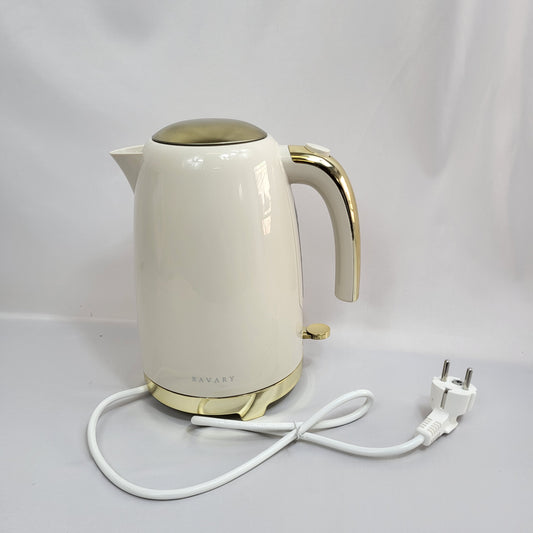 Hervidor Eléctrico BAVARY Crema con Detalles Dorados 1.7L