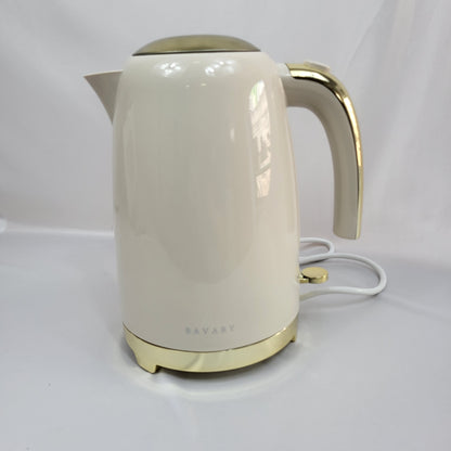 Hervidor Eléctrico BAVARY Crema con Detalles Dorados 1.7L