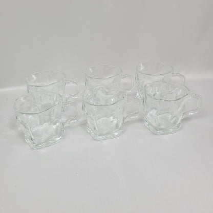 Set de 6 Tazas de Cristal con Textura Hielo Roto y Asa