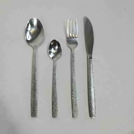 Set de 24 Piezas de Cubiertos de Acero Inoxidable con Mango Textura Piedra