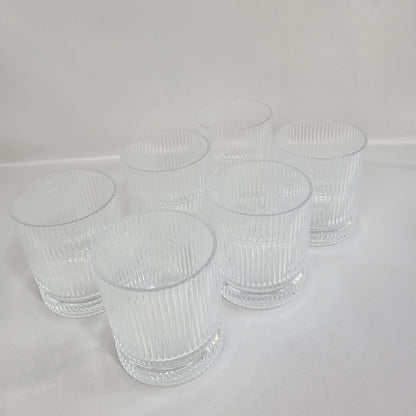 Set de 6 Vasos de Cristal Transparente con Estrías Verticales Ribbed