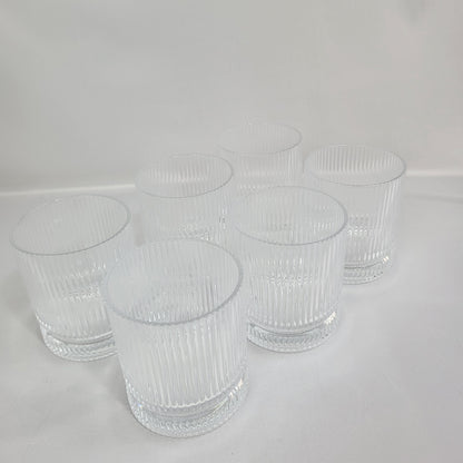 Set de 6 Vasos de Cristal Transparente con Estrías Verticales Ribbed