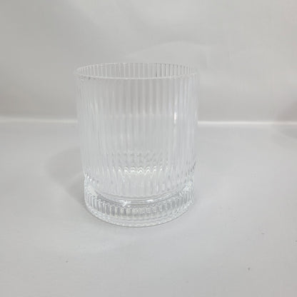 Set de 6 Vasos de Cristal Transparente con Estrías Verticales Ribbed