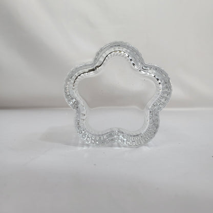 Set de 6 Bowls de Cristal Transparente con Forma de Flor y Estrías Verticales