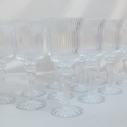 Set de 12 Copas de Cristal Tallado con Pie