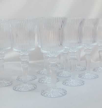 Set de 12 Copas de Cristal Tallado con Pie