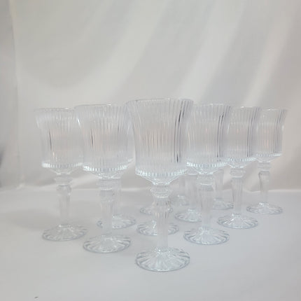 Set de 12 Copas de Cristal Tallado con Pie