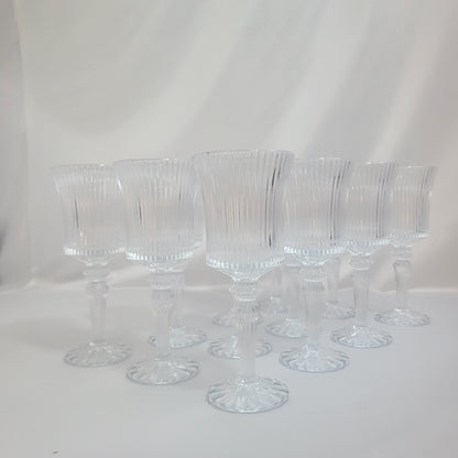 Set de 12 Copas de Cristal Tallado con Pie