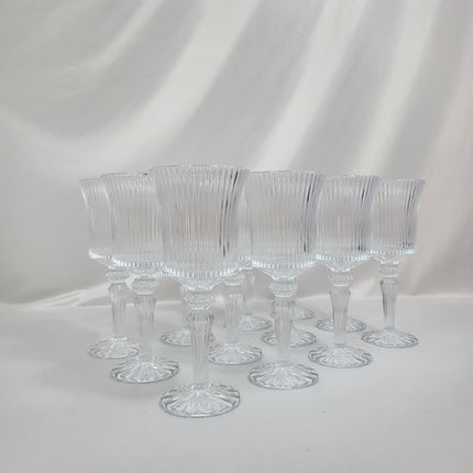 Set de 12 Copas de Cristal Tallado con Pie