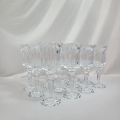 Set de 12 Copas de Cristal Tallado con Pie