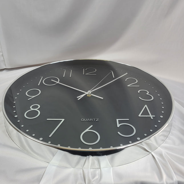 Reloj de Pared Redondo Negro Quartz