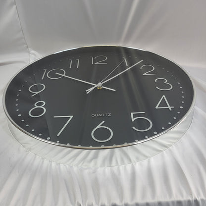 Reloj de Pared Redondo Negro Quartz