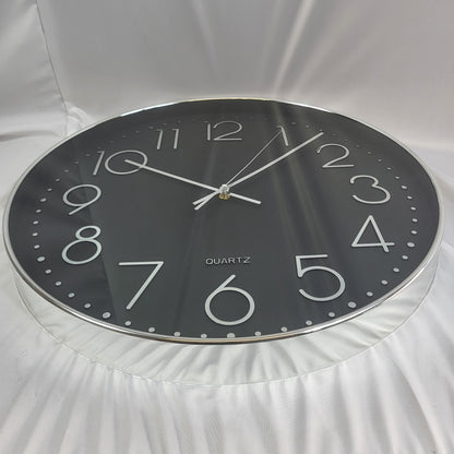 Reloj de Pared Redondo Negro Quartz