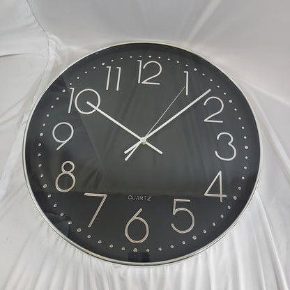 Reloj de Pared Redondo Negro Quartz
