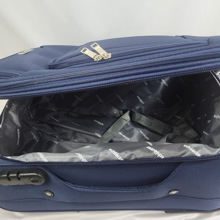 Set de 3 Maletas de Viaje Schleïzer — Diseño Ligero y Resistente — 4 Ruedas 360º (Azul Marino)
