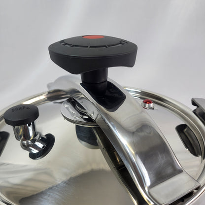 Olla a Presión de Acero Inoxidable Schleïzer con Vaporera — 4L / 6L / 8L — Cocina Rápida y Segura