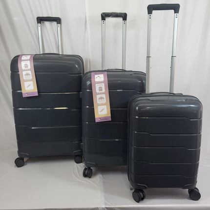 Set de 3 Maletas Rígidas Veyra – Gris Grafito con 4 Ruedas