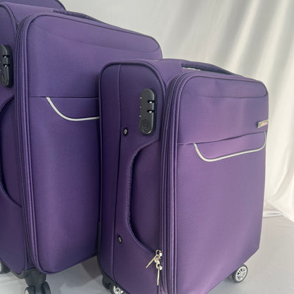 Set de 3 Maletas de Viaje Nadir con Detalles Amarillos