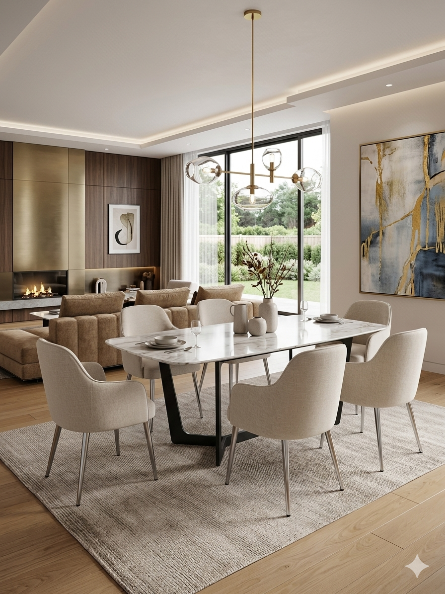 ✨ Cadeira MODELO NALA estofada bege com pés cromados – Design moderno, conforto e elegância ✨