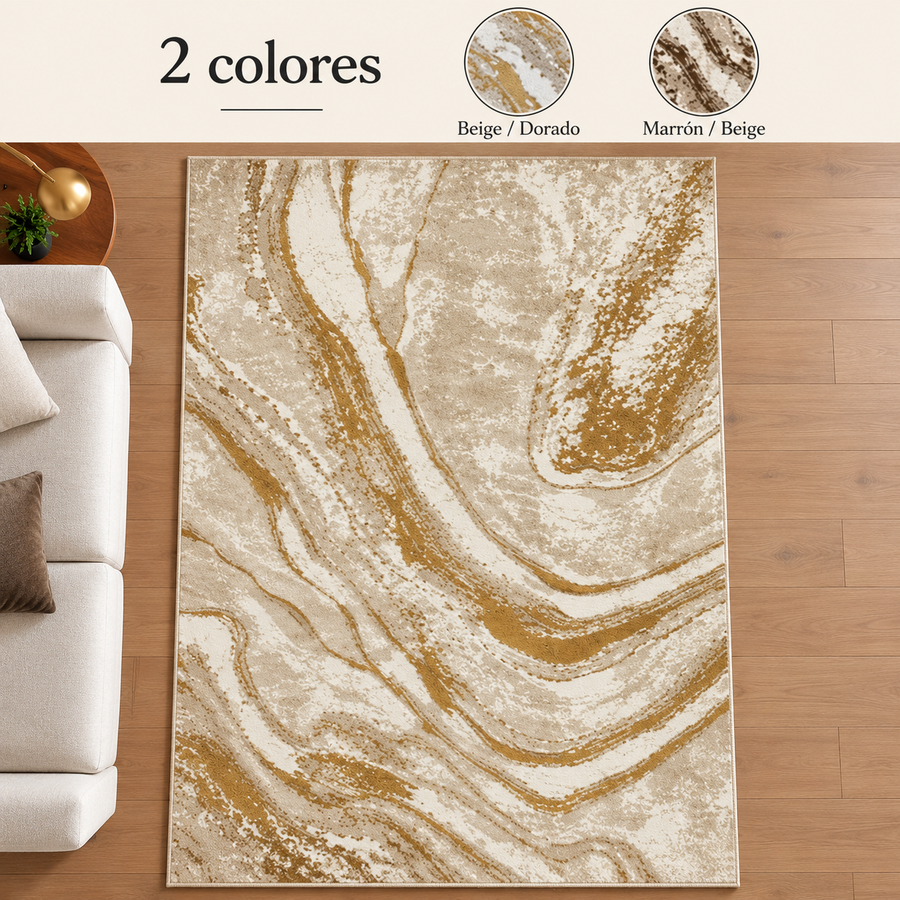 Alfombra Áurea · Beige / Dorado o Marrón / Beige