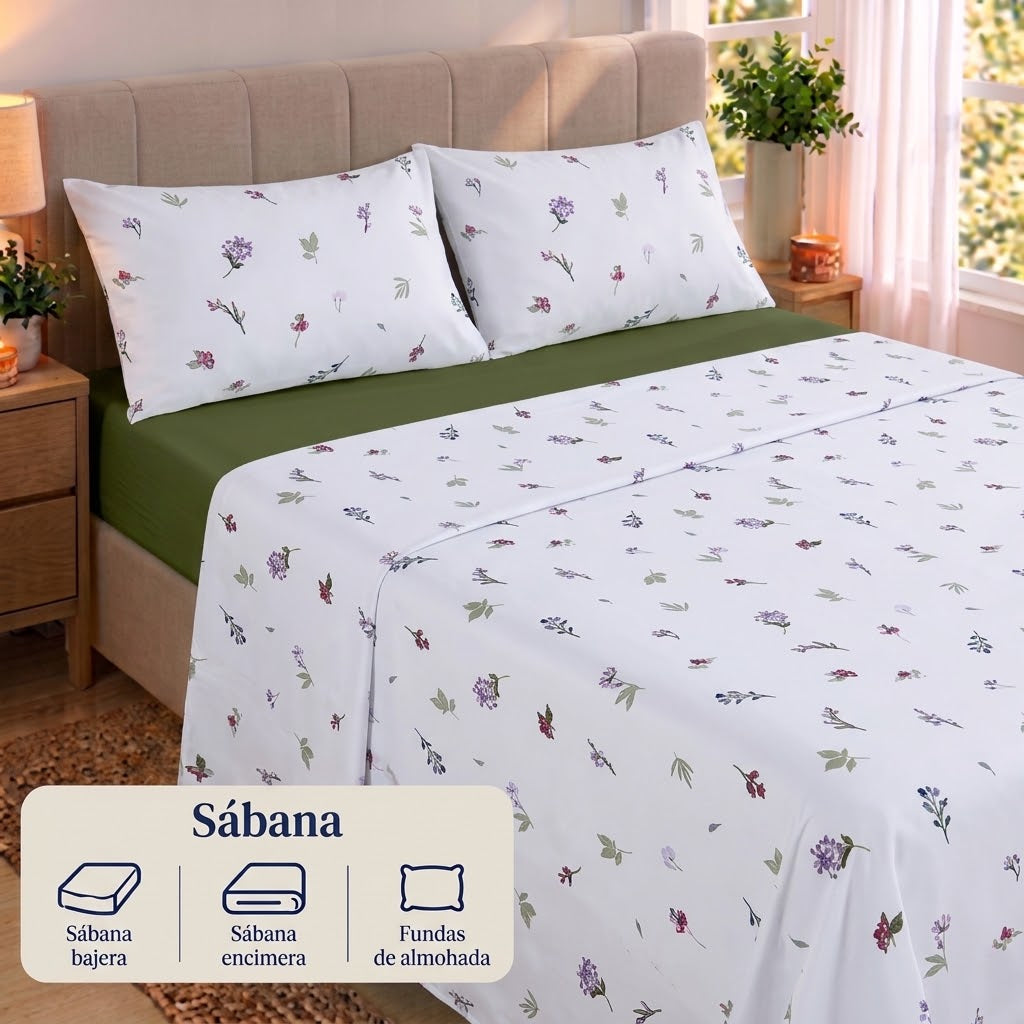 Juego de Sábanas Suaves y Elegantes – Disponible para cama de 90, 135 y 150 con 2 fundas de almohada