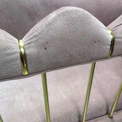 Berço de veludo luxuoso feito à mão – Design elegante e moderno – Rosa com pernas douradas 💤