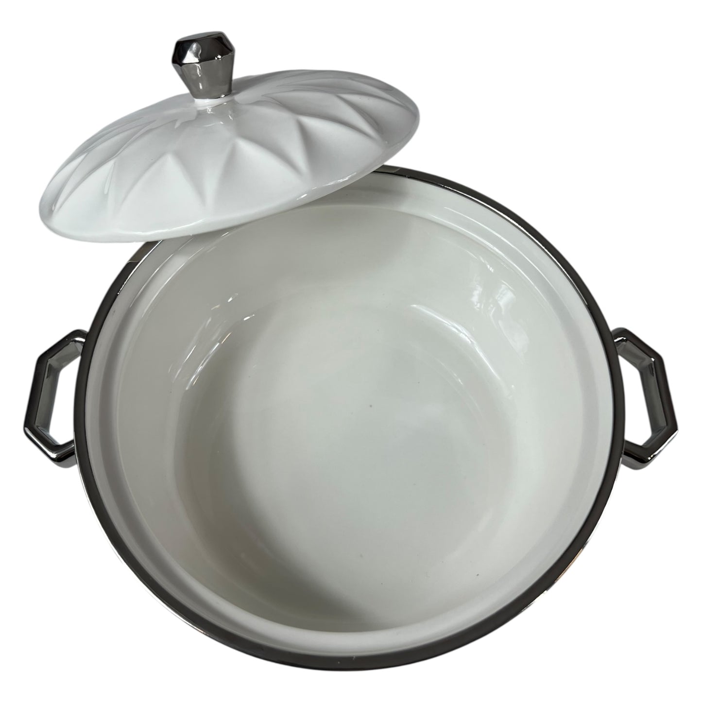 Conjunto de sopa BAVARY COLLECTION com 15 peças – Design de diamante com acabamento prateado