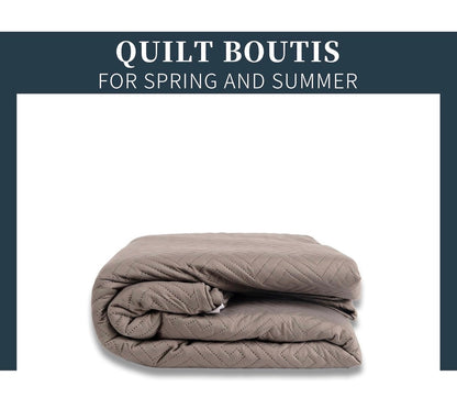 Colcha Boutis para Primavera y Verano Bicolor Reversible Liso - COLOR GRIS