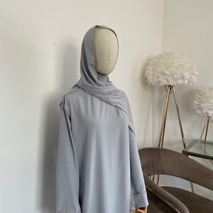 Abaya con Hijab Integrado de Tela Crepe – Elegante y Práctica