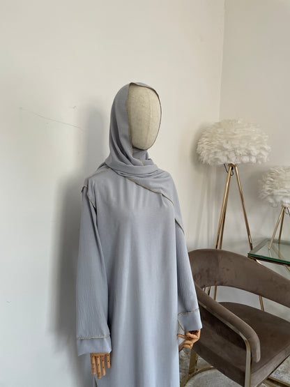 Abaya con velo integrado tela Crepe