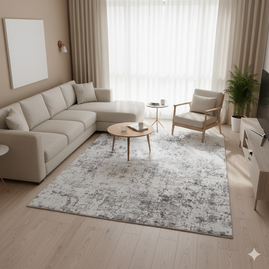 Alfombra Abstracta Mármol Claro
