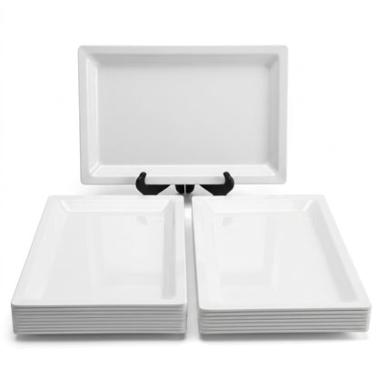 White Rectangular Dish 41.5 × 66 cm – Minimalist Design with Raised Edge