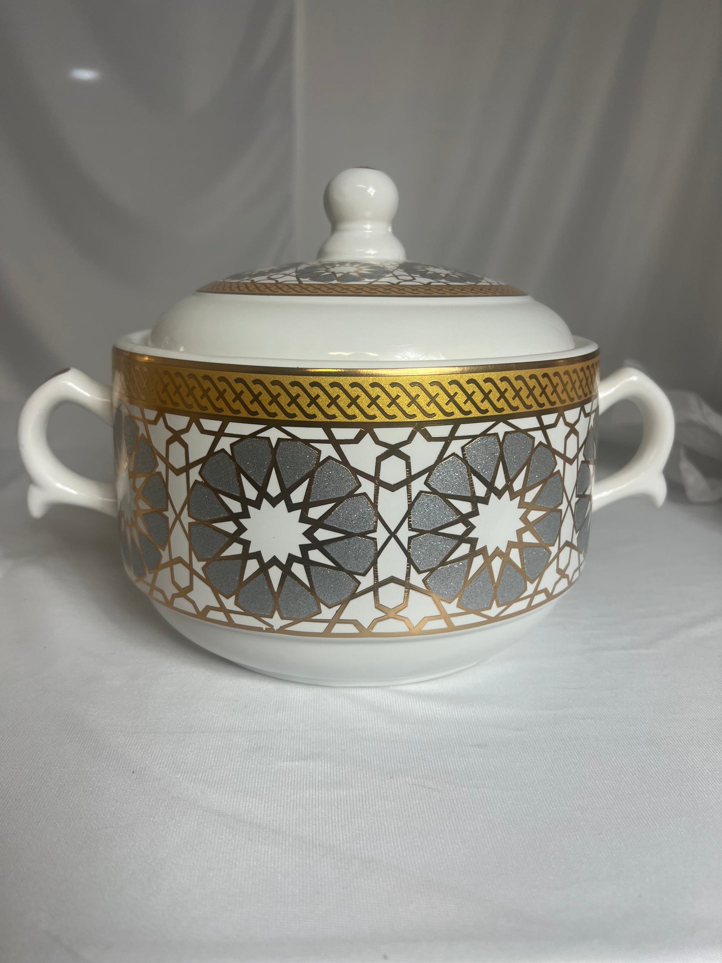 Juego de Sopa Oriental  – Tazón Grande con 6 Bowls, Platos y Cucharas (Diseño Tradicional Asiático)