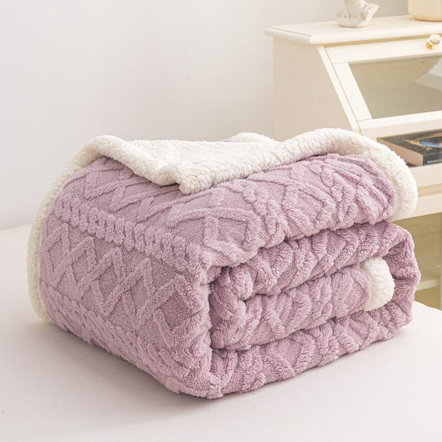 Manta de lã Sherpa 210x230 cm – Manta dupla face em flanela e sherpa, 100% poliéster, super macia e muito quente para o inverno.