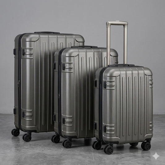 Set de Maletas Travel Pro 3 Piezas – Gris Rígido con Ruedas 360°