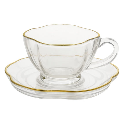 Set de 6 Tazas de Cristal con Platillos – Diseño Clásico y Elegante